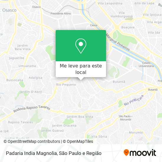 Padaria India Magnolia mapa