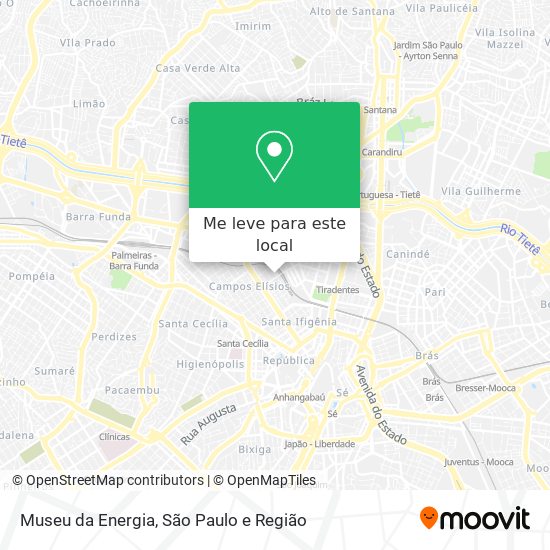 Museu da Energia mapa