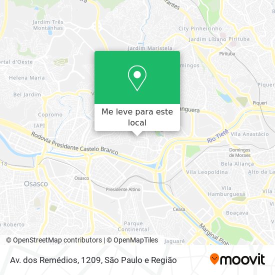 Av. dos Remédios, 1209 mapa
