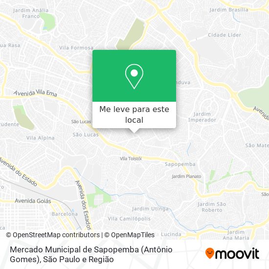 Mercado Municipal de Sapopemba (Antônio Gomes) mapa