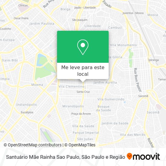 Santuário Mãe Rainha Sao Paulo mapa