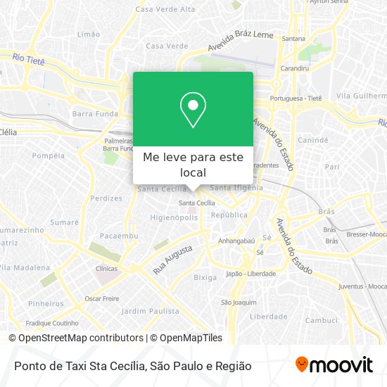 Ponto de Taxi Sta Cecília mapa