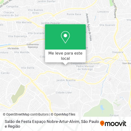 Salão de Festa Espaço Nobre-Artur-Alvim mapa