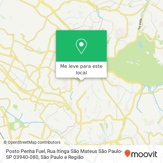 Posto Penha Fuel, Rua Itinga São Mateus São Paulo-SP 03940-080 mapa