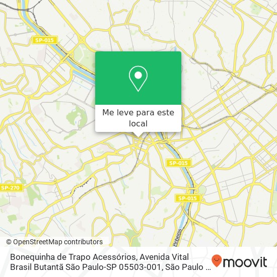 Bonequinha de Trapo Acessórios, Avenida Vital Brasil Butantã São Paulo-SP 05503-001 mapa