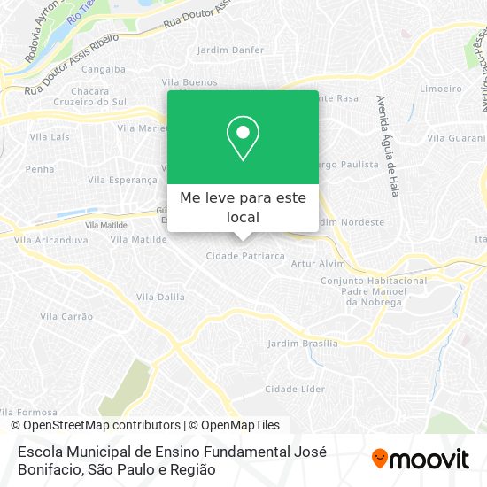 Escola Municipal de Ensino Fundamental José Bonifacio mapa