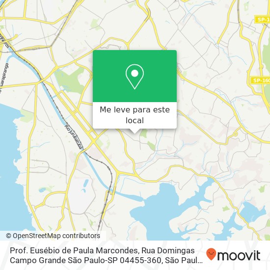 Prof. Eusébio de Paula Marcondes, Rua Domingas Campo Grande São Paulo-SP 04455-360 mapa