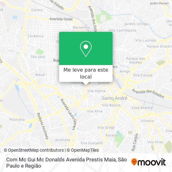 Com Mc Gui Mc Donalds Avenida Prestis Maia mapa
