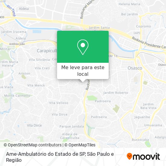 Ame-Ambulatório do Estado de SP mapa