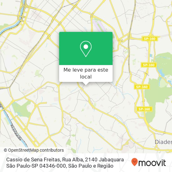 Cassio de Sena Freitas, Rua Alba, 2140 Jabaquara São Paulo-SP 04346-000 mapa