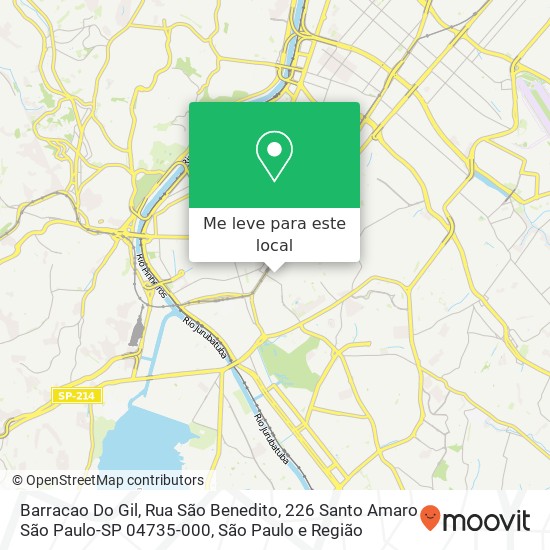 Barracao Do Gil, Rua São Benedito, 226 Santo Amaro São Paulo-SP 04735-000 mapa