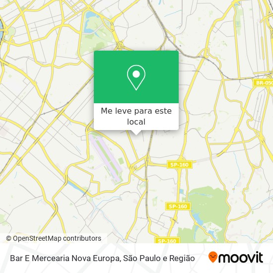 Bar E Mercearia Nova Europa mapa