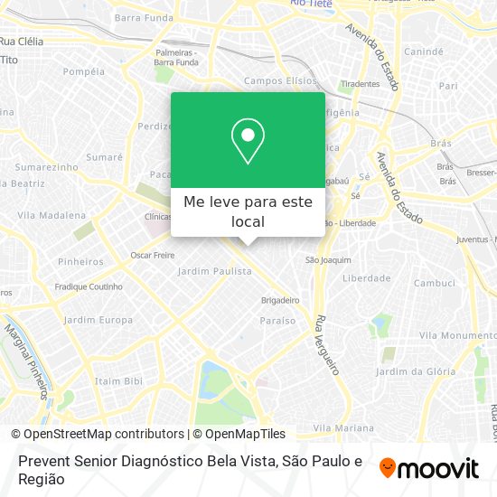 Prevent Senior Diagnóstico Bela Vista mapa