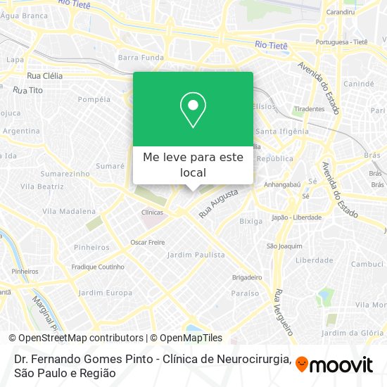 Dr. Fernando Gomes Pinto - Clínica de Neurocirurgia mapa