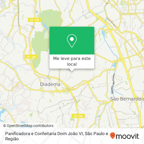 Panificadora e Confeitaria Dom João VI, Avenida Dom João VI Taboão Diadema-SP 09940-150 mapa