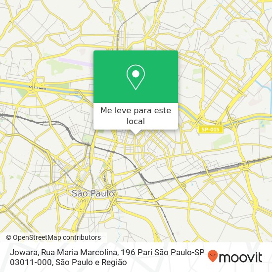 Jowara, Rua Maria Marcolina, 196 Pari São Paulo-SP 03011-000 mapa