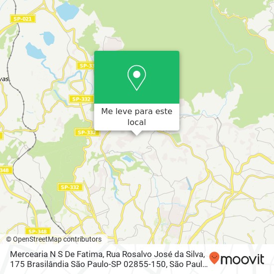 Mercearia N S De Fatima, Rua Rosalvo José da Silva, 175 Brasilândia São Paulo-SP 02855-150 mapa