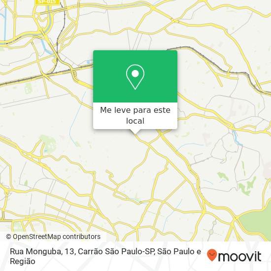 Rua Monguba, 13, Carrão São Paulo-SP mapa