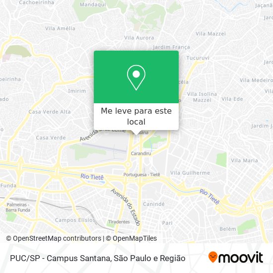 PUC/SP - Campus Santana mapa