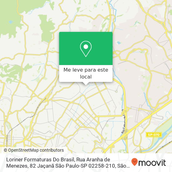 Loriner Formaturas Do Brasil, Rua Aranha de Menezes, 82 Jaçanã São Paulo-SP 02258-210 mapa