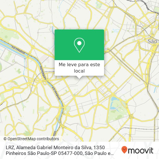 LRZ, Alameda Gabriel Monteiro da Silva, 1350 Pinheiros São Paulo-SP 05477-000 mapa