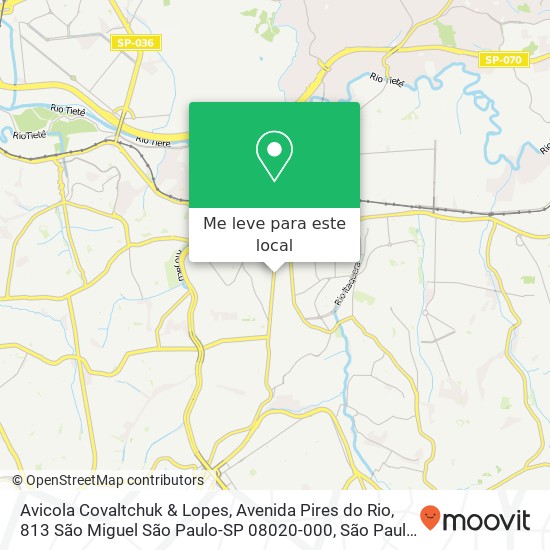 Avicola Covaltchuk & Lopes, Avenida Pires do Rio, 813 São Miguel São Paulo-SP 08020-000 mapa