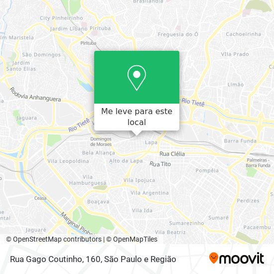 Rua Gago Coutinho, 160 mapa