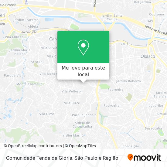 Comunidade Tenda da Glória mapa