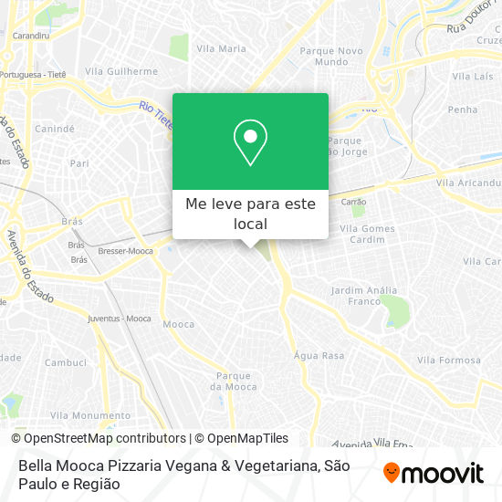 Bella Mooca Pizzaria Vegana & Vegetariana mapa