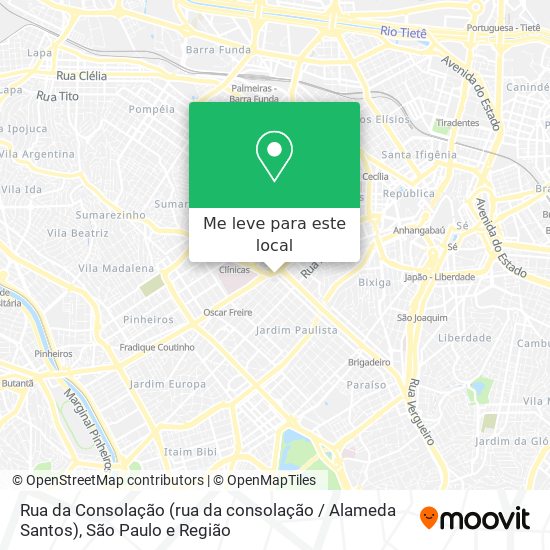 Rua da Consolação (rua da consolação / Alameda Santos) mapa