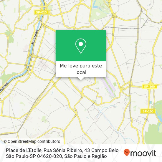 Place de L'Etoile, Rua Sônia Ribeiro, 43 Campo Belo São Paulo-SP 04620-020 mapa