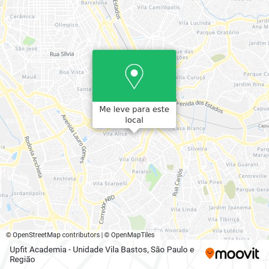 Upfit Academia - Unidade Vila Bastos mapa