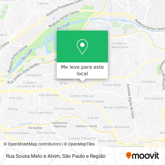 Rua Sousa Melo e Alvim mapa