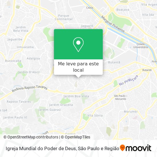 Igreja Mundial do Poder de Deus mapa