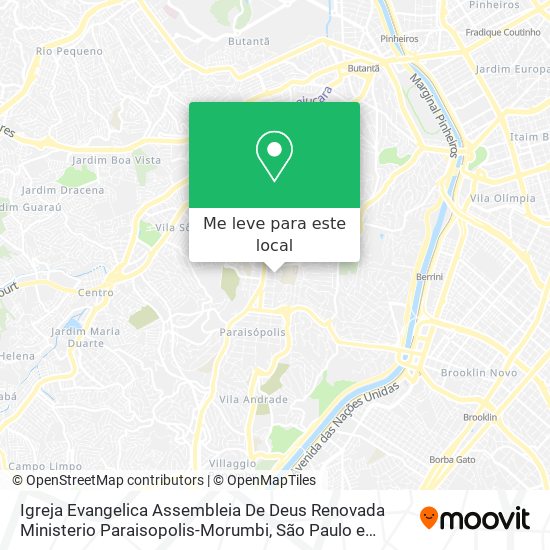 Igreja Evangelica Assembleia De Deus Renovada Ministerio Paraisopolis-Morumbi mapa