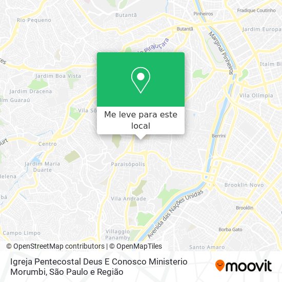 Igreja Pentecostal Deus E Conosco Ministerio Morumbi mapa