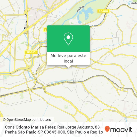 Cons Odonto Marisa Perez, Rua Jorge Augusto, 83 Penha São Paulo-SP 03645-000 mapa