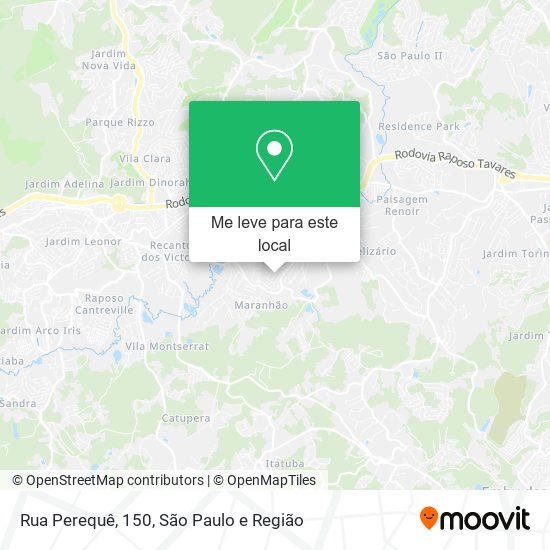 Rua Perequê, 150, Parque São Paulo Cotia-SP mapa