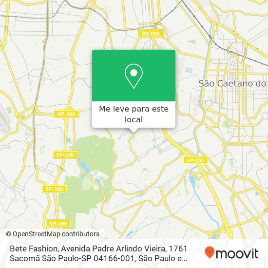 Bete Fashion, Avenida Padre Arlindo Vieira, 1761 Sacomã São Paulo-SP 04166-001 mapa