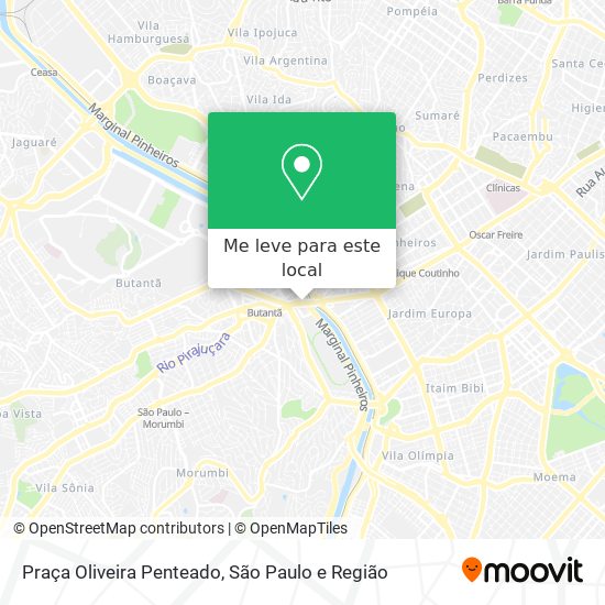 Praça Oliveira Penteado mapa