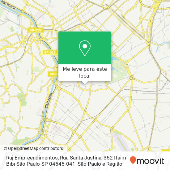 Ruj Empreendimentos, Rua Santa Justina, 352 Itaim Bibi São Paulo-SP 04545-041 mapa