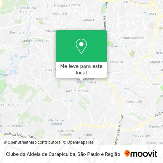 Clube da Aldeia de Carapicuiba mapa