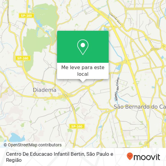 Centro De Educacao Infantil Bertin, Rua Altino Arantes, 287 Canhema Diadema-SP 09942-080 mapa