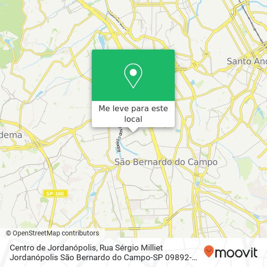 Centro de Jordanópolis, Rua Sérgio Milliet Jordanópolis São Bernardo do Campo-SP 09892-410 mapa