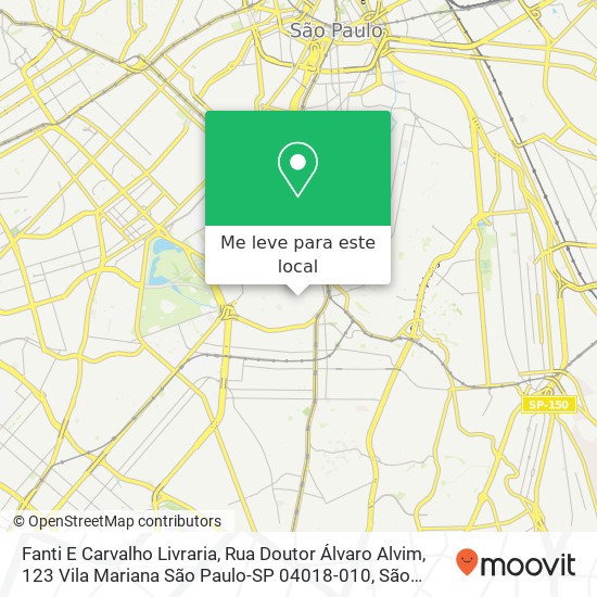 Fanti E Carvalho Livraria, Rua Doutor Álvaro Alvim, 123 Vila Mariana São Paulo-SP 04018-010 mapa