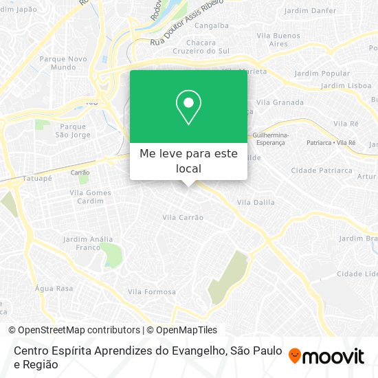 Centro Espírita Aprendizes do Evangelho mapa