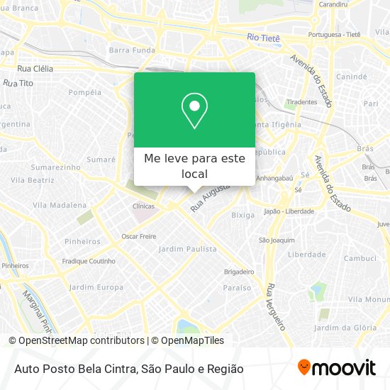 Auto Posto Bela Cintra mapa