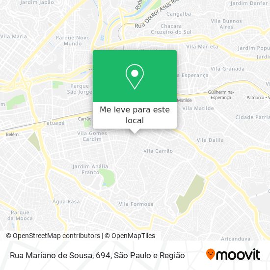 Rua Mariano de Sousa, 694 mapa