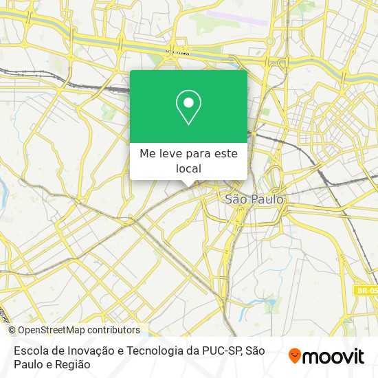 Escola de Inovação e Tecnologia da PUC-SP mapa