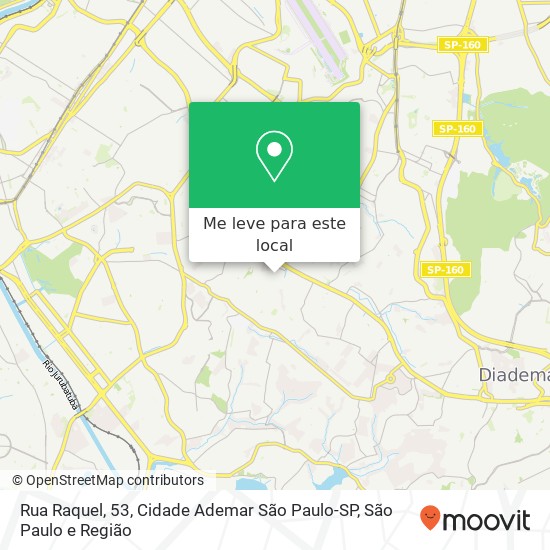 Rua Raquel, 53, Cidade Ademar São Paulo-SP mapa